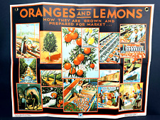 vtg 1933 California Oranges Lemons Advertising Poster NRA picture