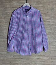 Ralph Lauren Pink Plaid Button Up Pony Dress Shirt Men's 2XB Big picture