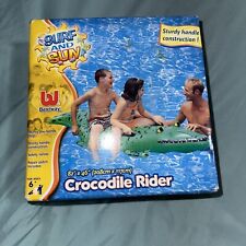 Vintage Bestway Surf&Sun Inflatable 82x46”Crocodile Rider Ride On 2002 New picture