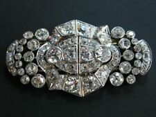 Amazing Old Openwork Design 21.00CT Sparkling White CZ Double Clip Women Brooch picture