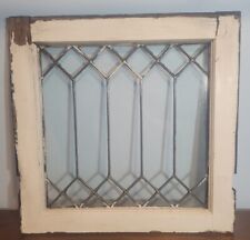 ANTIQUE BEVELED GLASS WINDOW  ARCHITECTURAL SALVAGE 20x20 picture