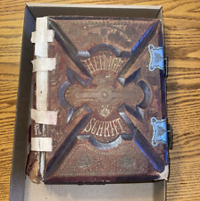Antique Heilige Schrift German Bible Ornate 1800's Bible Family Bible (Vintage) picture