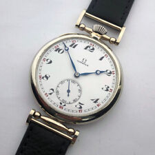 Rare Big Swiss Mechanical Mens Marriage Luxury Omega Wristwatch Enamel Dial picture