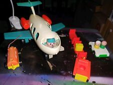 1972 Vintage Fisher Price Little People Airport W/Airplane, Copter & Vehicles picture