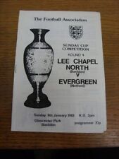 09/01/1983 Lee Chapel North v Evergreen [FA Sunday Cup] . UK ORDERS ALL INCLUDE picture