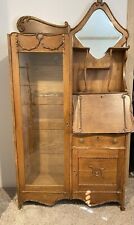 vintage side by side display cabinet with secretary desk picture
