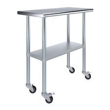 18 in. x 36 in. Stainless Steel Work Table with Casters | Work Station picture