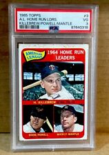 1965 TOPPS #3 AL HOME RUN LEADERS MICKEY MANTLE/POWELL/KILLEBREW PSA 3 picture