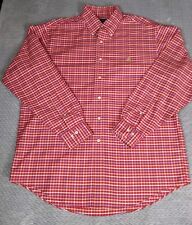 Brooks Brothers Mens Button Down Shirt 100% Supima Cotton Red Plaid Size Large picture