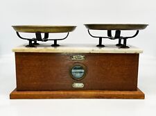 Antique August Sauter Wood & Marble Balance Scale, for Central Scientific Compan picture
