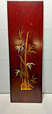 Antique Japanese Hinoki Wood Red Lacquer Traditional Process Wall Plaque - Decor picture
