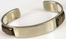VINTAGE SIGNED COLUMBIAN SILVER MODERNIST BROWN STONE DETAILS FINE FASHION  picture