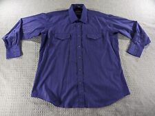 Panhandle Slim Shirt Men 17.5x35 Purple Metallic Gold Pearl Snap Western Vintage picture