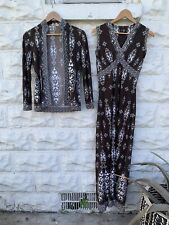 Vintage 1970’s Maurice Geometric Maxi Dress Two Set Women’s Brown picture