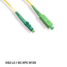 Kentek 3M LC/SC APC OS2 9 /125 Simplex Single-Mode Fiber Optic Cable OFNR picture