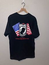 90s Vintage 2nd Annual Veterans Day Hog Memorial Run Pow Mia Graphic Shirt VTG X picture