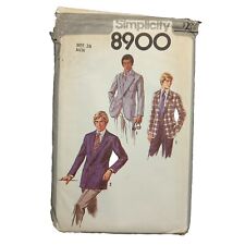 Vintage 1979 Simplicity Sewing Pattern 8900 Size 36 Men's Lined Jackets UNCUT picture