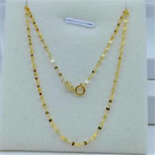 Real Au750 Pure 18K Yellow Gold Chain Women Kiss Lip Link Necklace 17.9inch picture