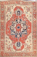 Pre-1900 Antique Heriz Serapi Hand-knotted Area Rug Vegetable Dye Oriental 9x12 picture