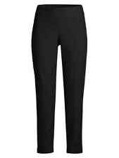 NEW Eileen Fisher Lightweight Yoke Crepe Knit Ankle Pants Black Size L #P2748 picture