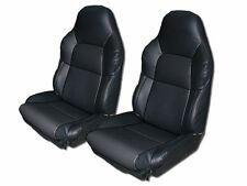FOR 94-96 CHEVY CORVETTE C4 STANDARD CUSTOM FIT S.LEATHER SEAT COVERS BLACK picture