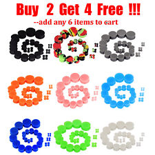 PAIR-SOLID LARGE BIG Silicone Ear Skins-Ear Gauges-Soft Ear plugs-Ear Tunnels US picture