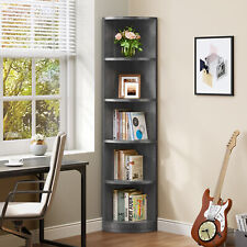 5 Tier Corner Shelf Industrial Corner Bookshelf Bookcase with Open Storage Shelf picture