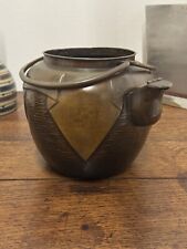 Japan Antique Bronze Tea Kettle Yakan Hand hammered 1900’s picture