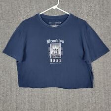 Aeropostale T-Shirt Mens Medium Blue Brooklyn Bridge NY 1883 Short Sleeve Crop picture