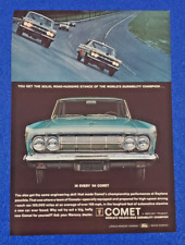 1964 MERCURY COMET ORIGINAL PRINT AD DAYTONA DURABILITY CHAMPION (LOT BLUE) S24+ picture