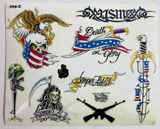Official Tattoo Brand Flash Art Sheet 565-C Vintage 1996 USMC, Military picture