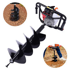 63CC 3HP Gas Powered Post Hole Digger Engine With 12 inch Earth Auger Drill Bits picture