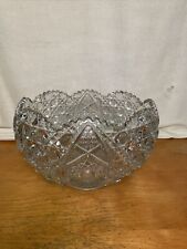 Vintage LE Smith Daisy and Button Glass Punch Bowl picture