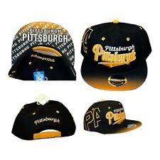 Flat Bill Snap Back Pittsburgh Steelers Black Yellow Cap NFL NWT Gift #herewego picture