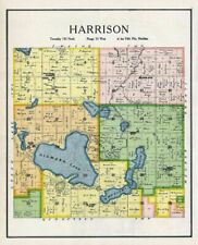 HARRISON TOWNSHIP, KANDIYOHI COUNTY MINNESOTA, RARE 1905 ANTIQUE MAP, GENEALOGY picture