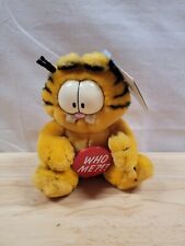 Dakin Garfield Button Plush Orange Cat Cartoon Vintage Stuffed Doll WHO ME Tags picture