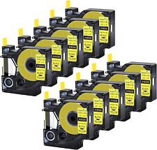 10PK Heat Shrink Tube Black on Yellow 18056 12mm Label Tape for DYMO Rhino 5200 picture