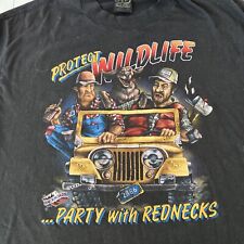 Vintage 1988 3D Emblem Protect Wildlife Party With Rednecks T-shirt XL Backroads picture