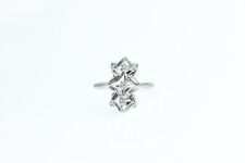 14K 1950's Diamond Vintage Statement Ring White Gold *36 picture