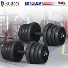 Adjustable 66lb Weight Dumbbell Set Home Gym Barbell Plates Body Fitness Workout picture