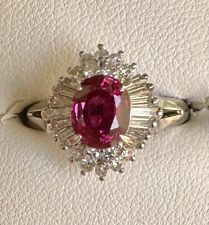 An Exquisite Unheated No Heat 1.11ct Thai Ruby & Diamond Platinum Ring AIGS picture