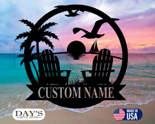 Tropical Themed Personalized Metal Sign, Outdoor Metal Sign, Beach House picture