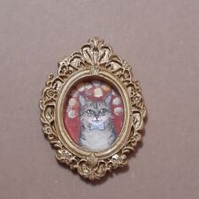 Cat - print of a painting by Gulchik in a mini frame with a magnet 2 × 2.5 ins picture
