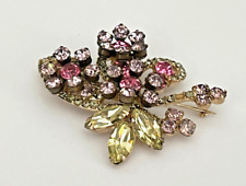 Stunning Verified Juliana Large Estate Brooch with Pink, Yellow & Violet Stones picture