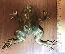 Vintage Solid Brass Tree Frog Big Feet Open Mouth Figurine Textured Paperweight? picture