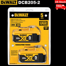 2PACK DEWALT DCB205 20V MAX XR 5.0 Ah Li-ion Power Tool Battery genuine DCB205-2 picture