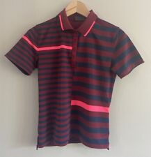 Women's G/Fore Gold Polo Shirt Navy Blue Maroon Pink Stripe Small S picture