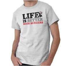 Vintage Life Better With Burgers Funny Wimpy Adult Short Sleeve Crewneck Tee picture