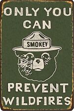 CCPARTON Vintage Metal Sign Smokey Bear Retro Metal Tin Sign Aluminum Sign fo... picture