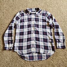 Equipment Femme Blouse Large Womens Plaid Tartan  100% Silk Checked picture